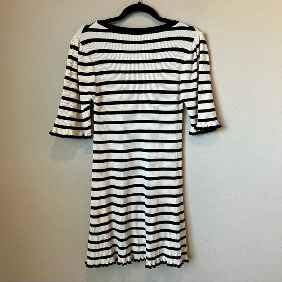 Zara Striped Ribbed ruffle hem mini dress - Picture 5 of 5